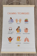 Load image into Gallery viewer, Calming Techniques Poster with Hanger (A2)