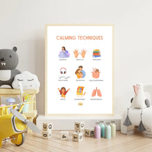 Load image into Gallery viewer, Calming Techniques Poster with Hanger (A2)