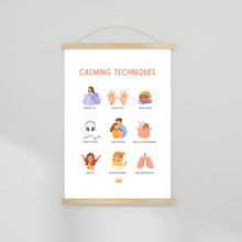 Load image into Gallery viewer, Calming Techniques Poster with Hanger (A2)