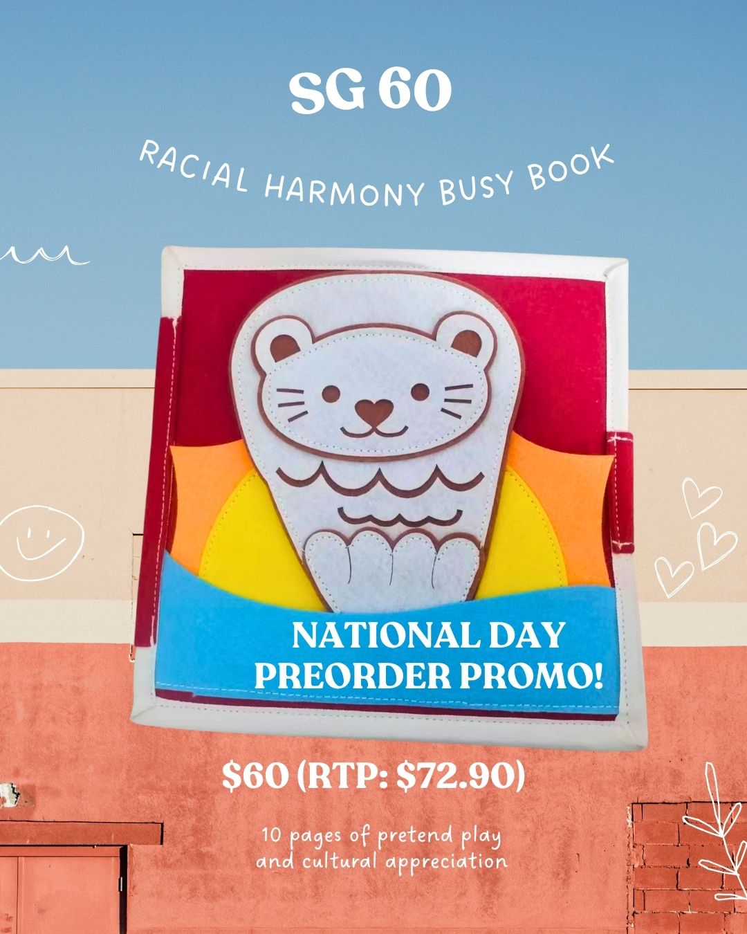 (PREORDER) Together We Play - SG60 Racial Harmony Busy Book – Celebrate Singapore’s Multicultural Traditions Through Play