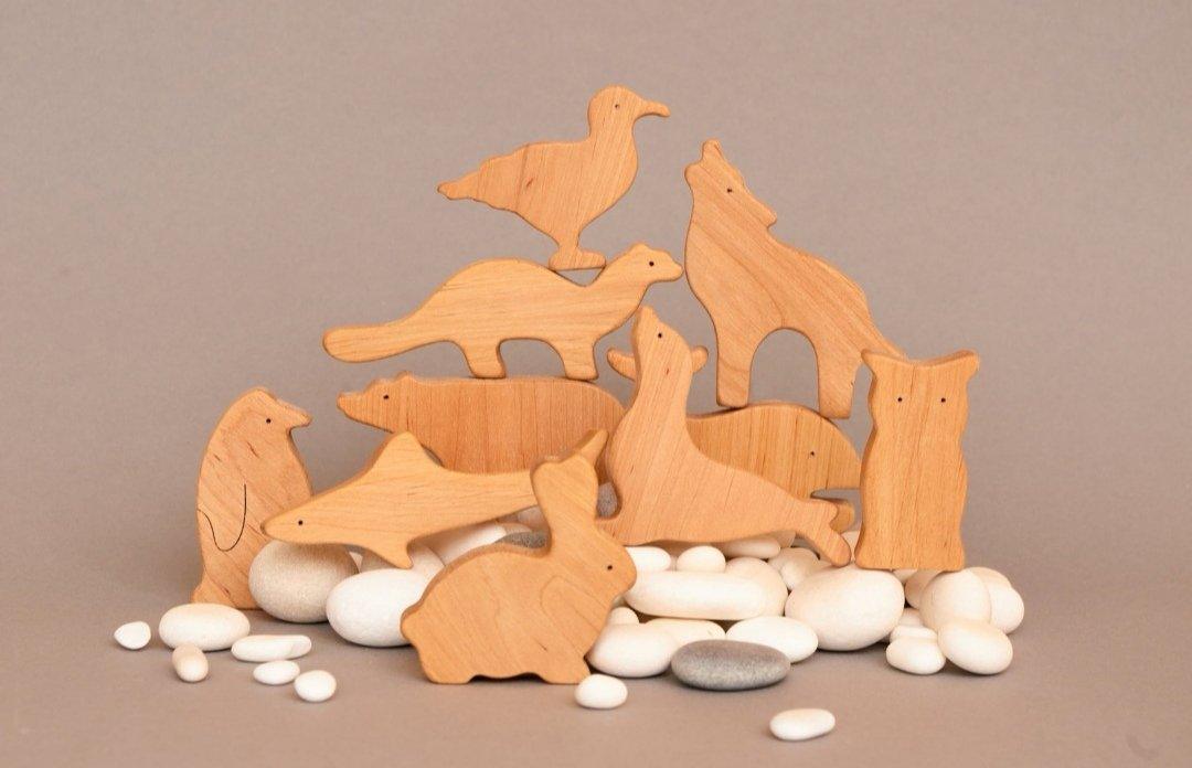 Polar Animals Wooden Toy Set - Hi Buy Mama